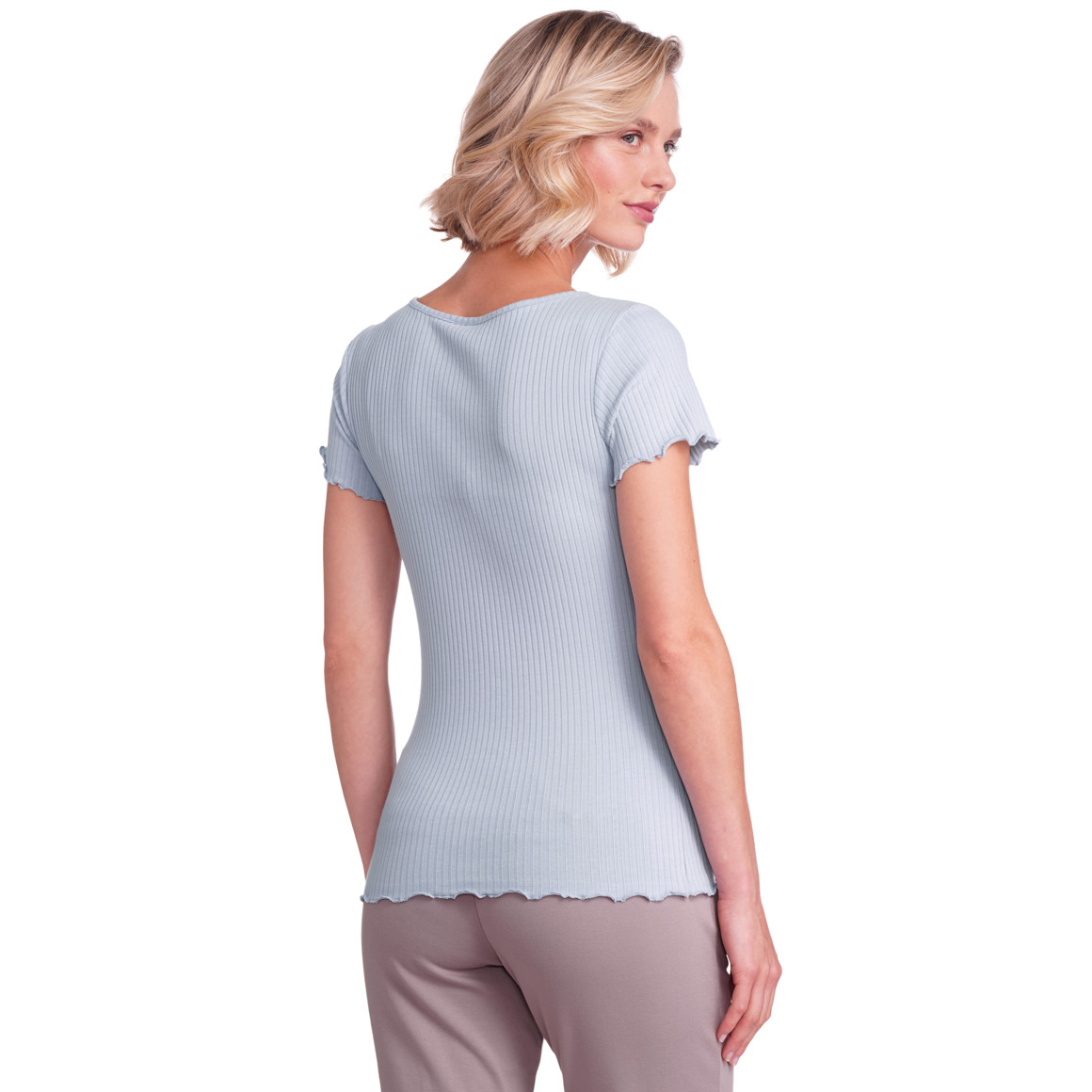 Dames T-Shirts met geribbelde textuur