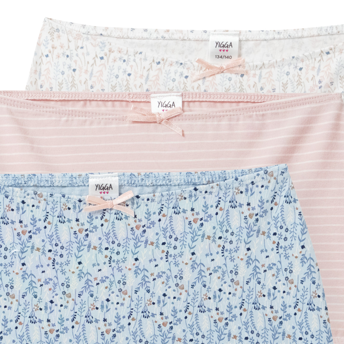 3 meisjes slips met biologisch katoen