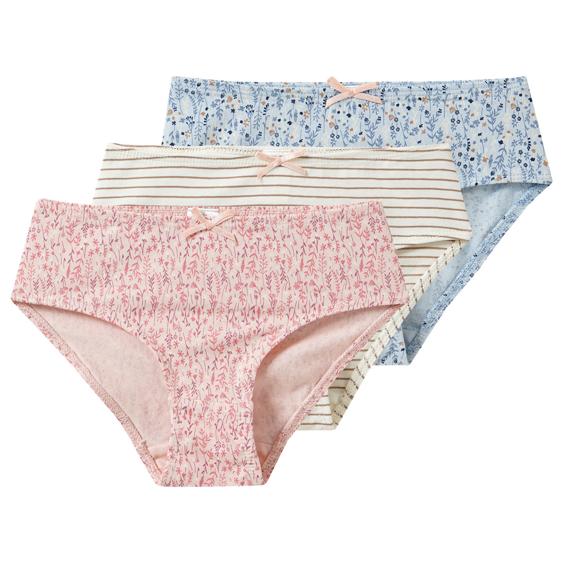 3 meisjesslips met biologisch katoen