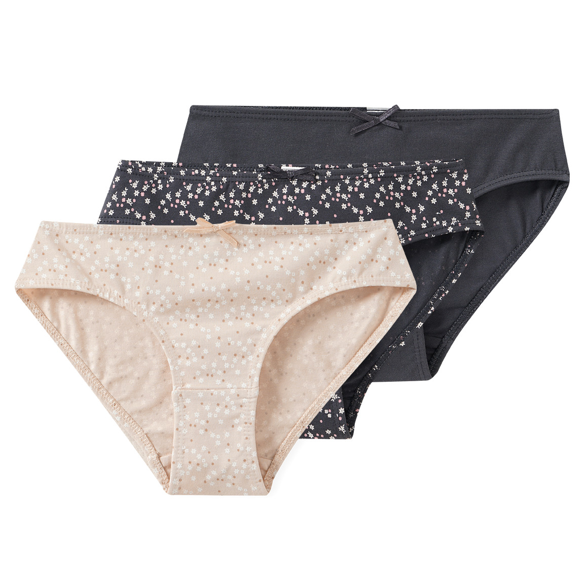 3 meisjesslips in verschillende dessins