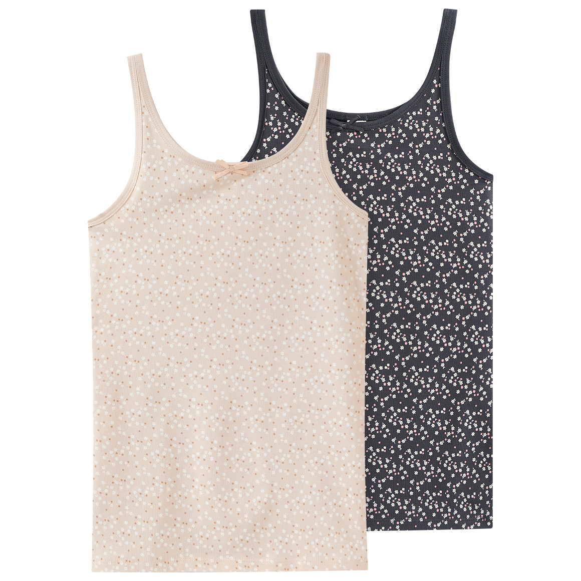 2 Mädchen Unterhemden in verschiedenen Farben