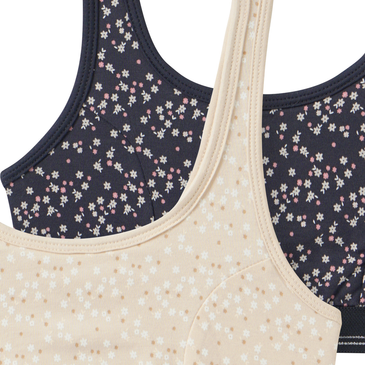 2 meisjesbustiers met all-over bloemenprint