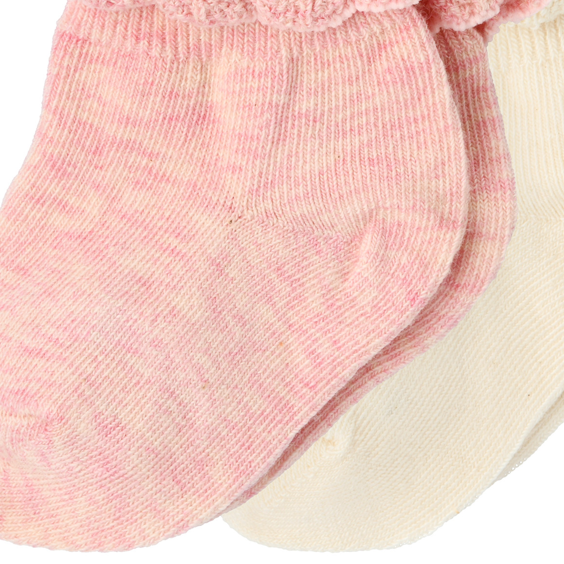 2 Paar Newborn Socken mit Rüschen