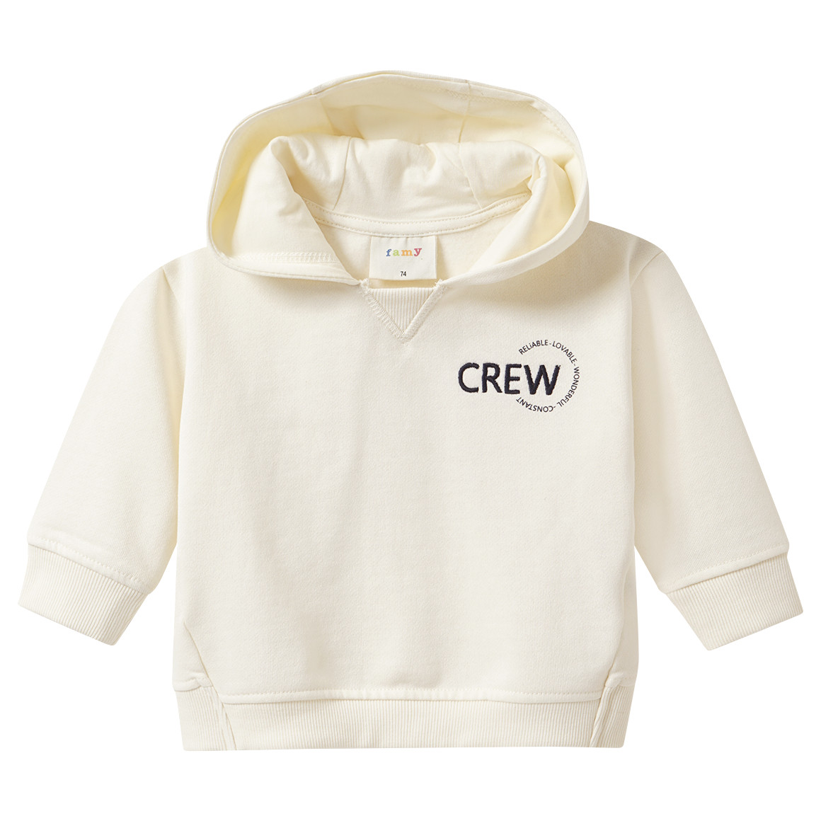 Baby hoodie met boodschapprint