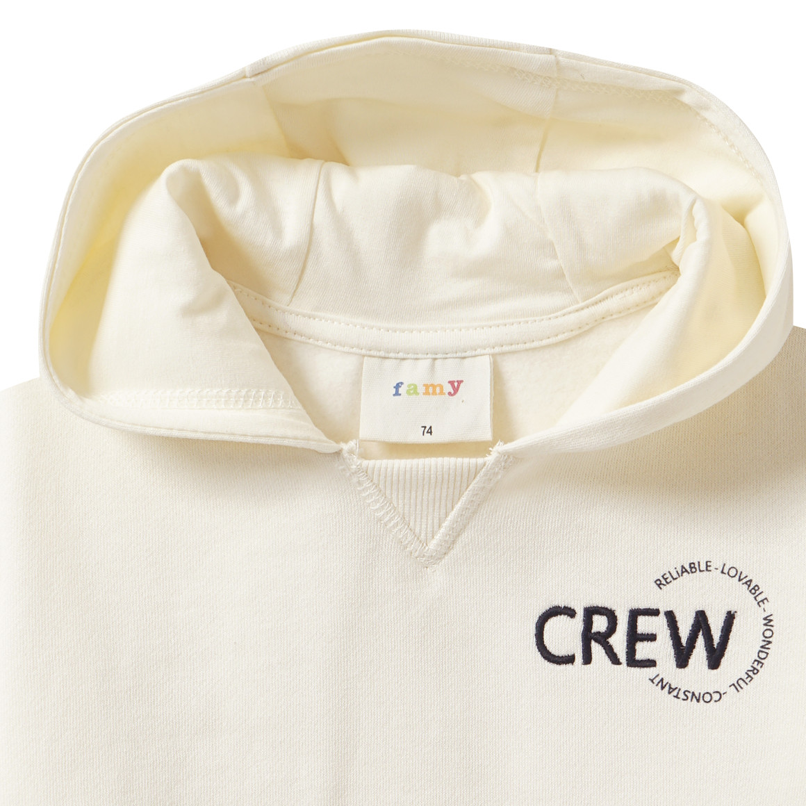 Baby hoodie met boodschapprint