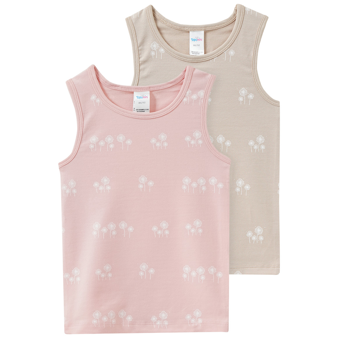 2 Baby Unterhemden mit Pusteblumen-Print