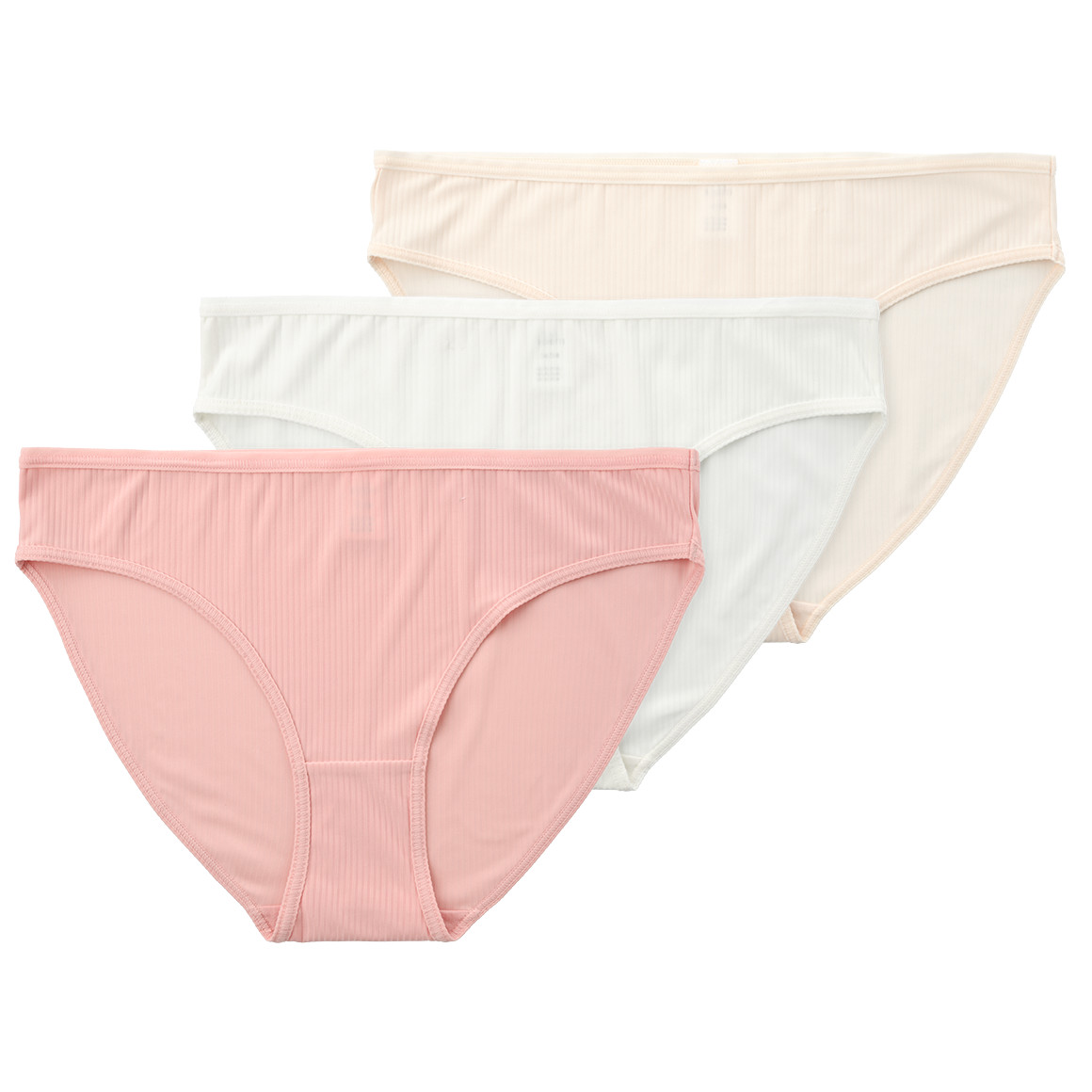 3 Damen Slips mit Rippstruktur