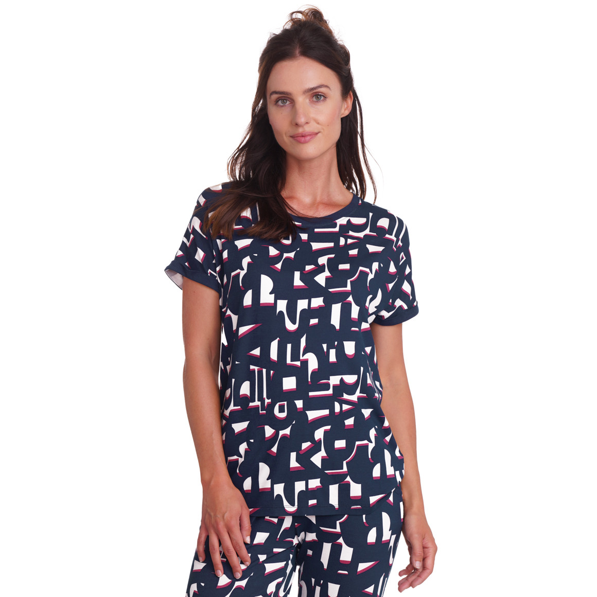 Dames slaapshirt met all-over patroon