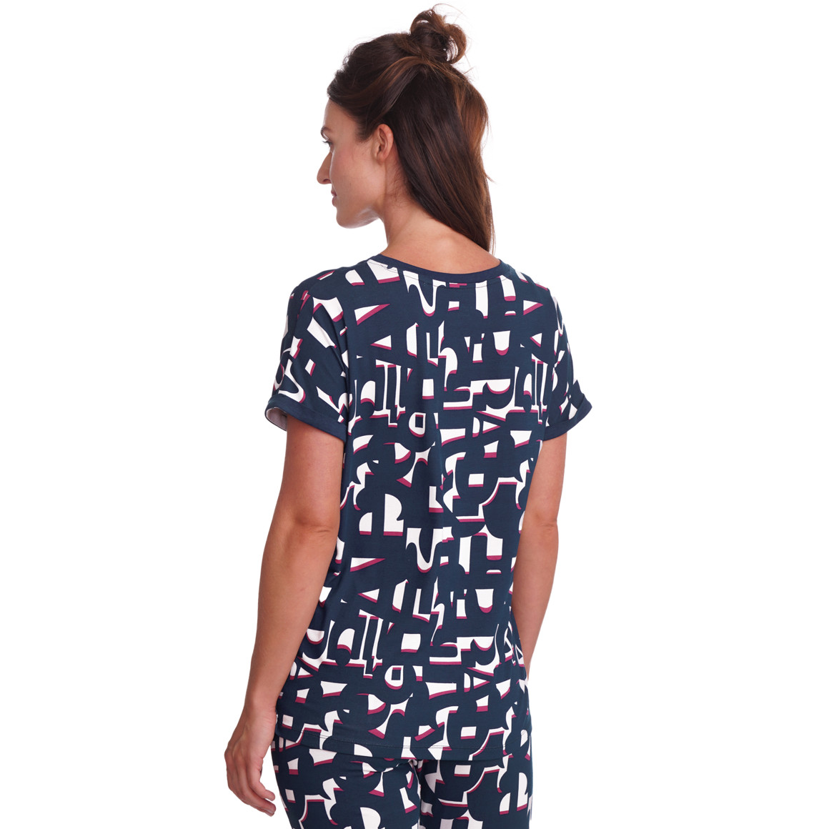 Dames slaapshirt met all-over patroon