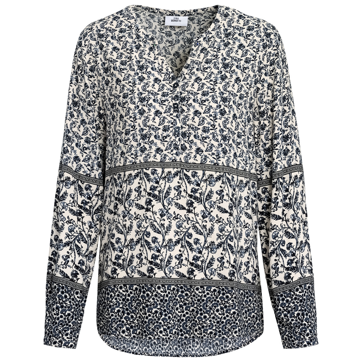 Damesblouse met omgeslagen mouwen