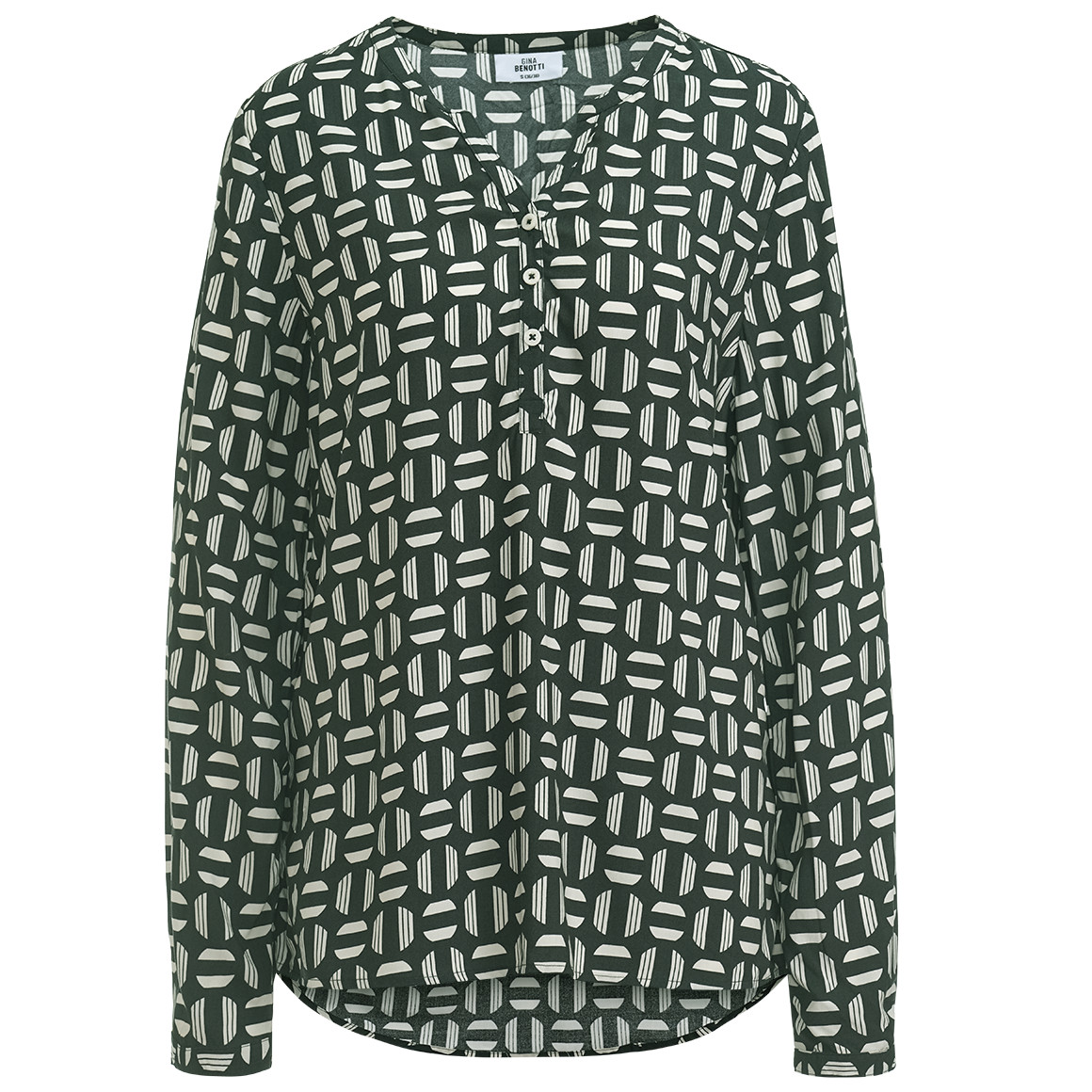 Damesblouse met omgeslagen mouwen