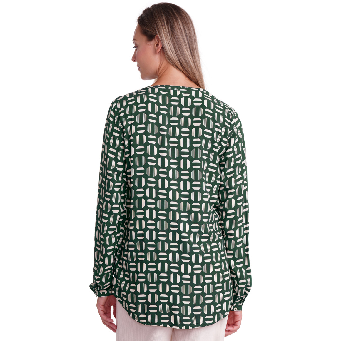 Damesblouse met omgeslagen mouwen
