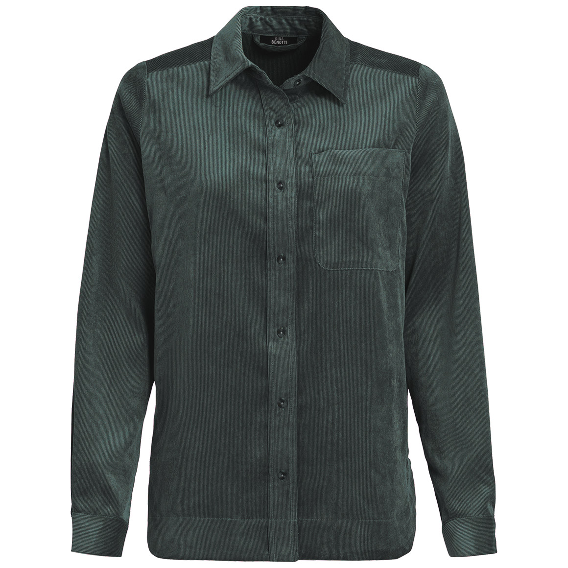 Damesblouse van corduroy met afgeronde zoom