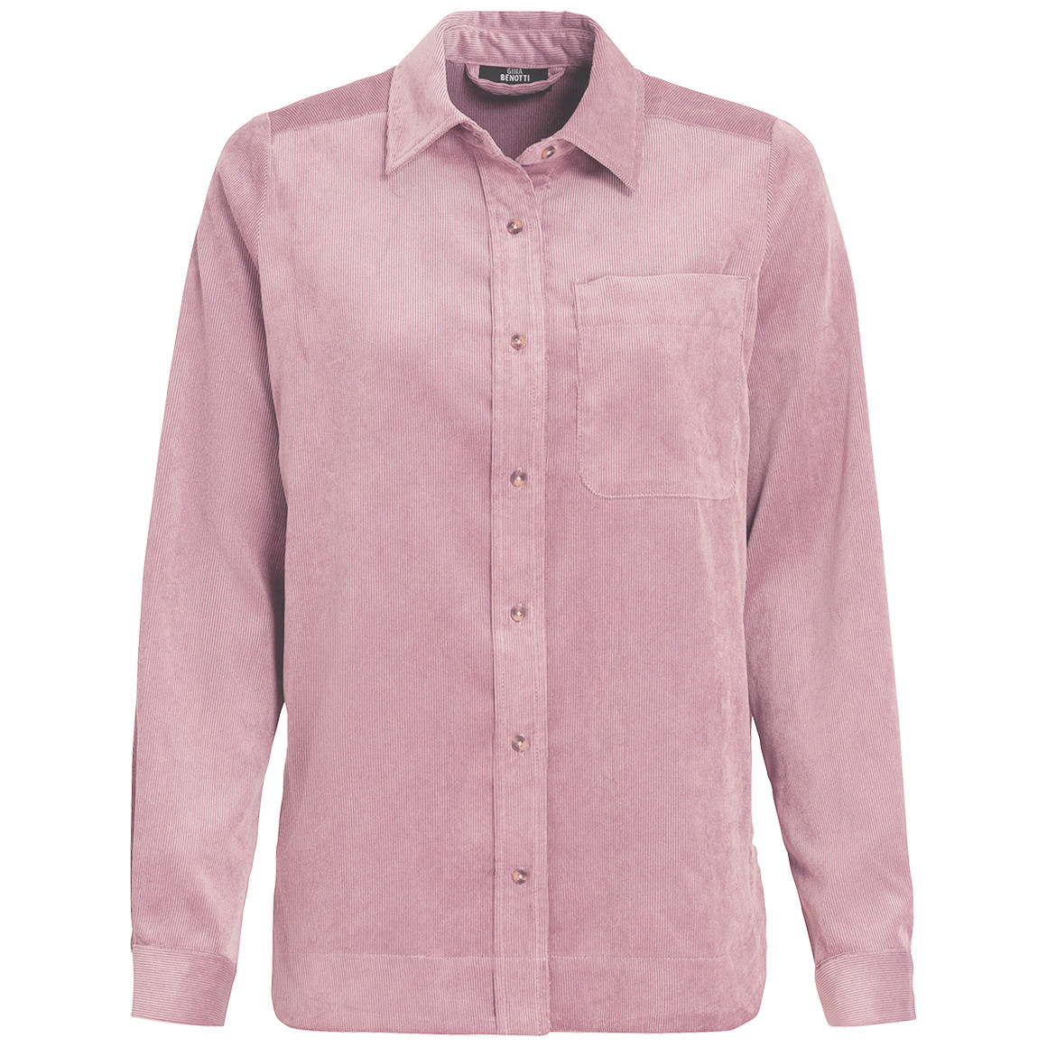 Damesblouse van corduroy met afgeronde zoom