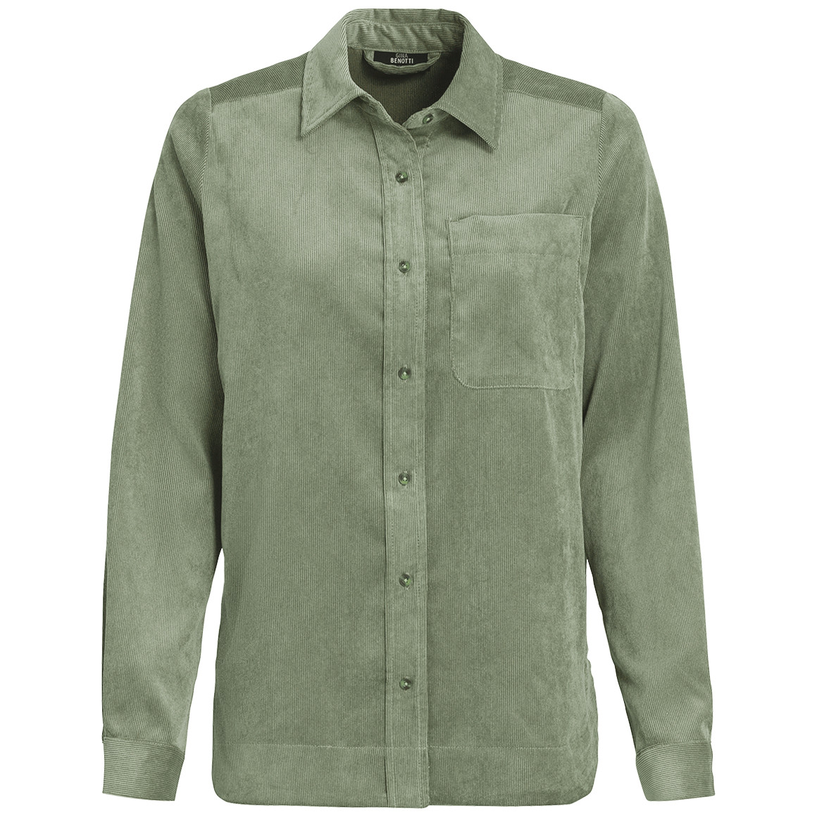 Damesblouse van corduroy met afgeronde zoom