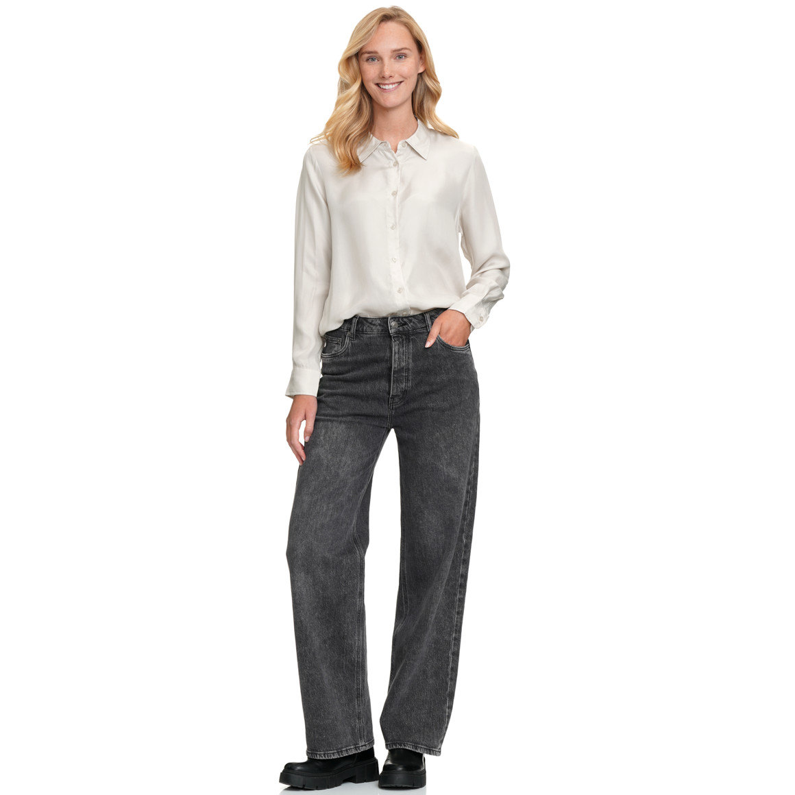 Damesblouse in glanzende look