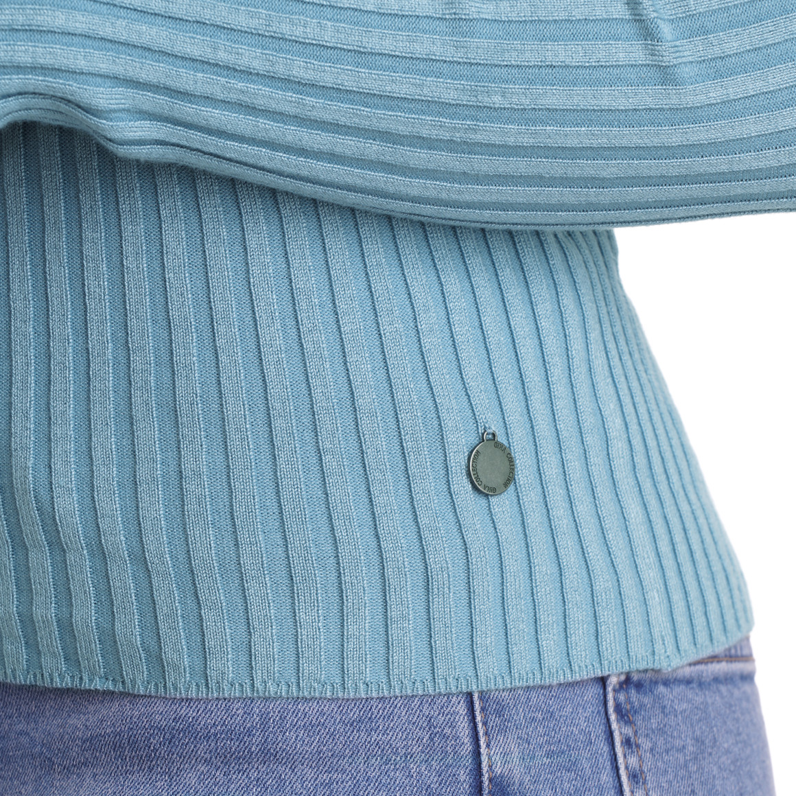 Damen Langarmshirt mit Rippstruktur