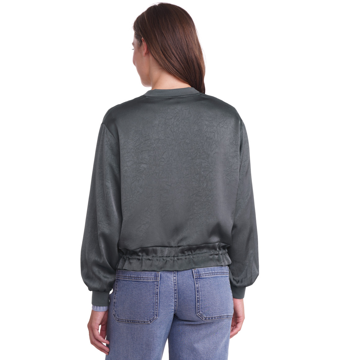 Damen Satinjacke mit Reißverschluss