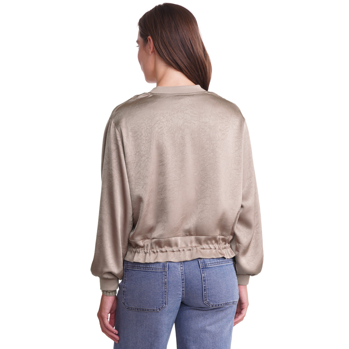 Damen Satinjacke mit Reißverschluss