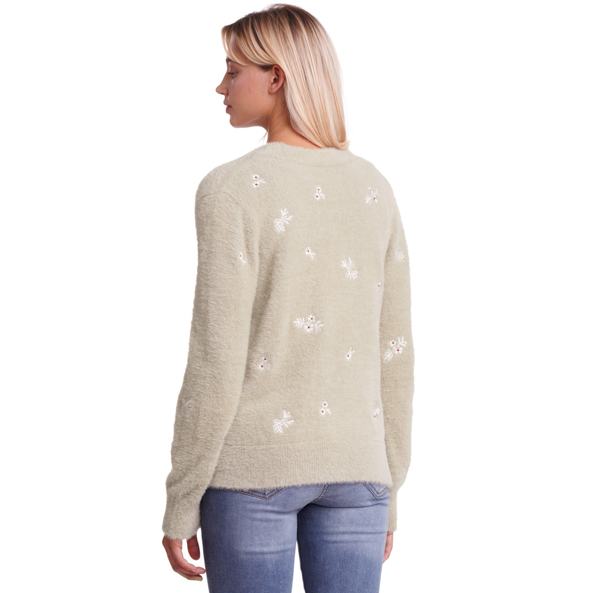 Damesvest met bloemenborduursel