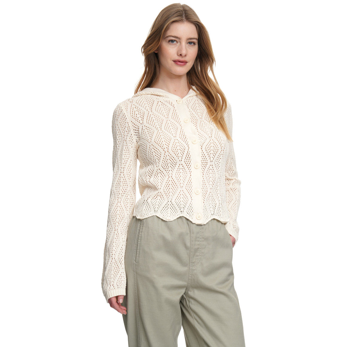 Damen Strickjacke mit Kapuze