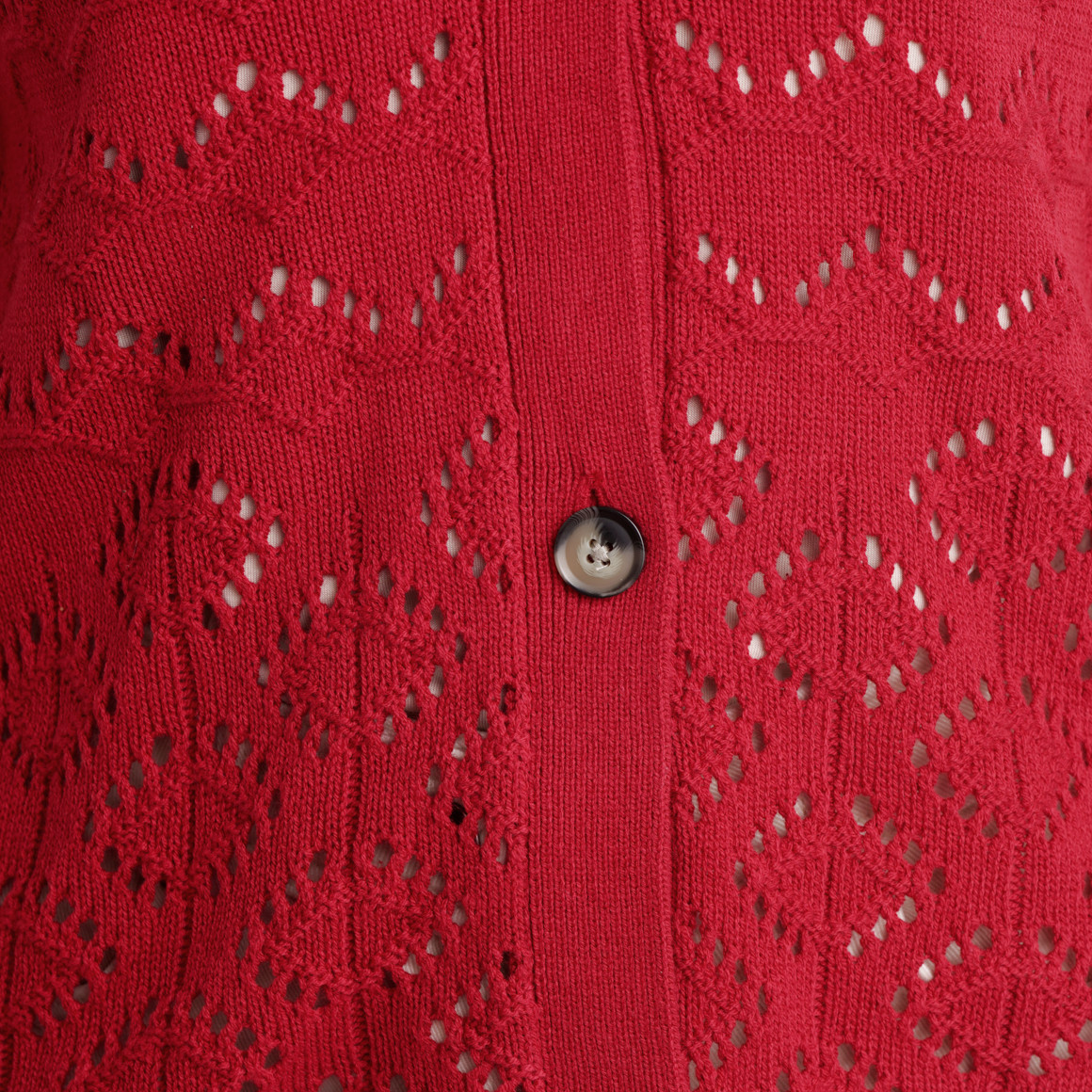 Gebreid damesvest met ajourpatroon