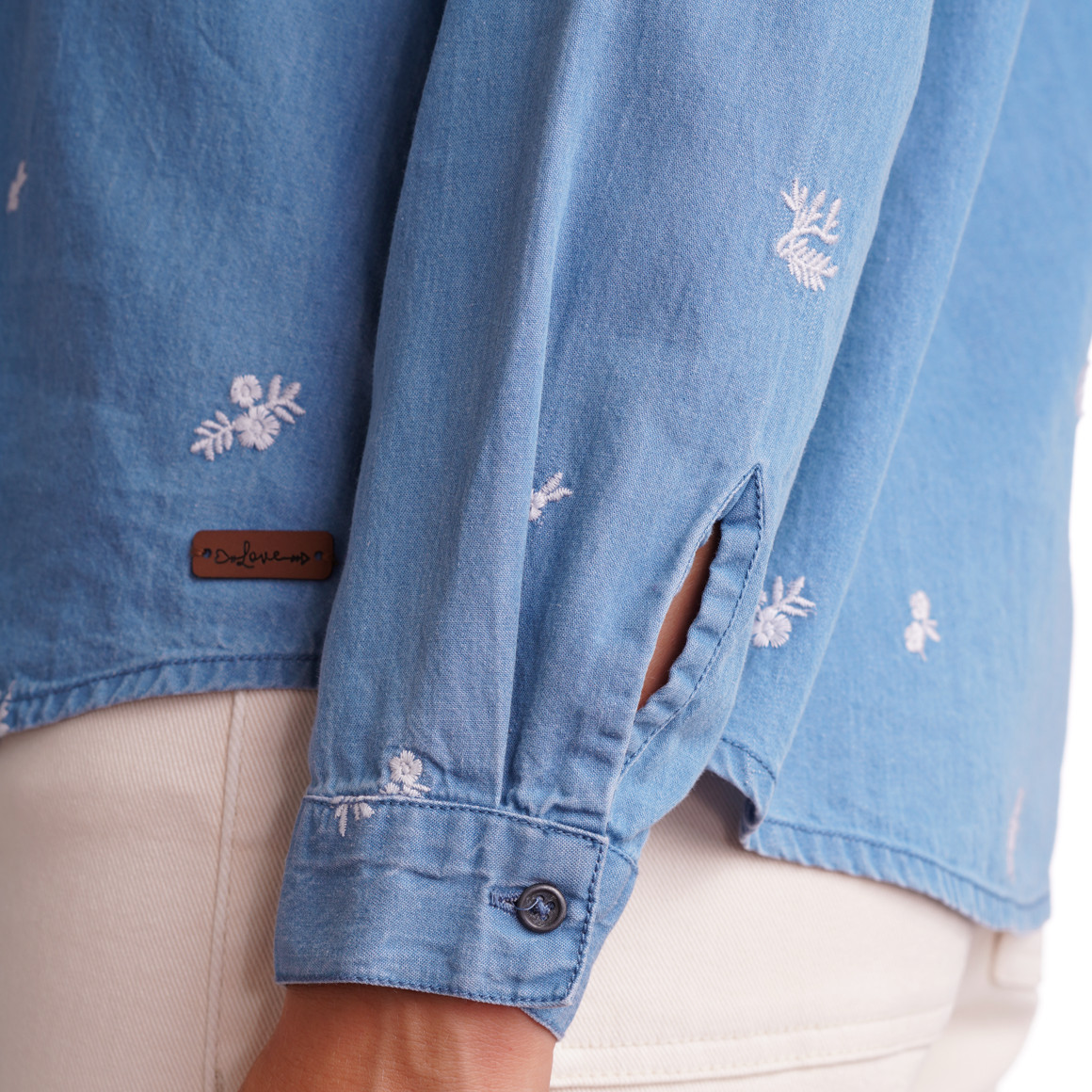 Damen Bluse in Denim-Optik