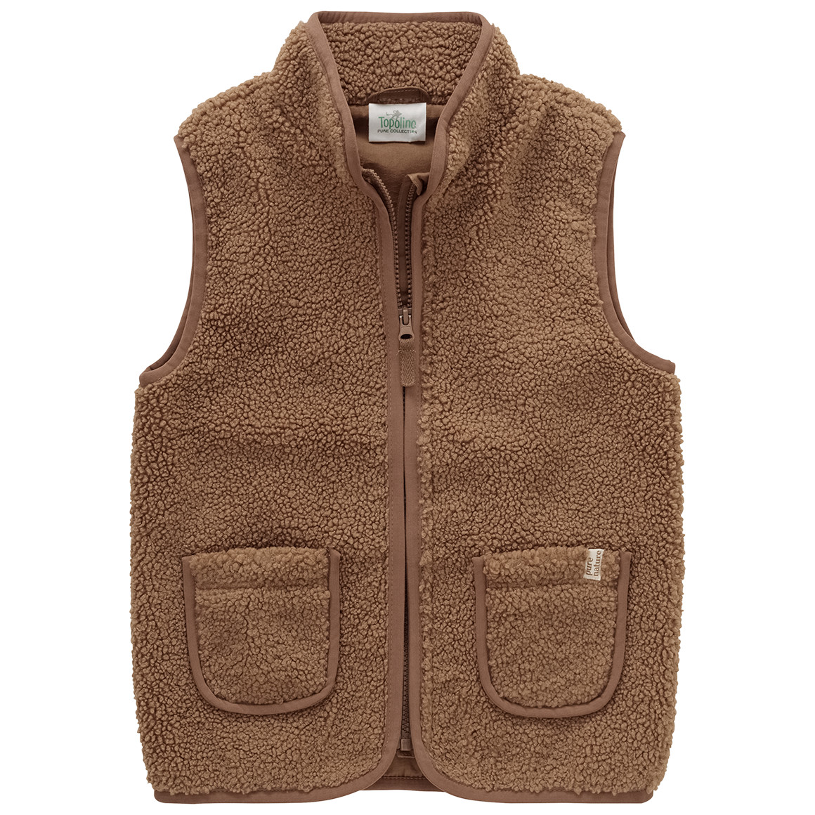 Kinder teddy vest met opstaande kraag