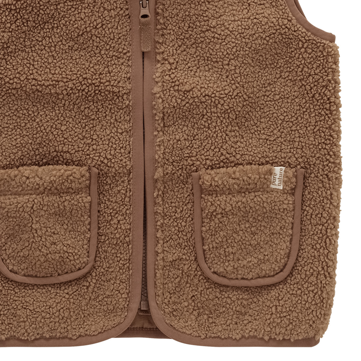 Kinder teddy vest met opstaande kraag