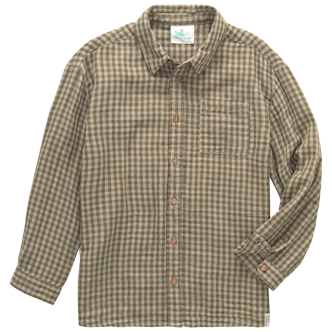 Mousseline jongenshemd van biologisch katoen