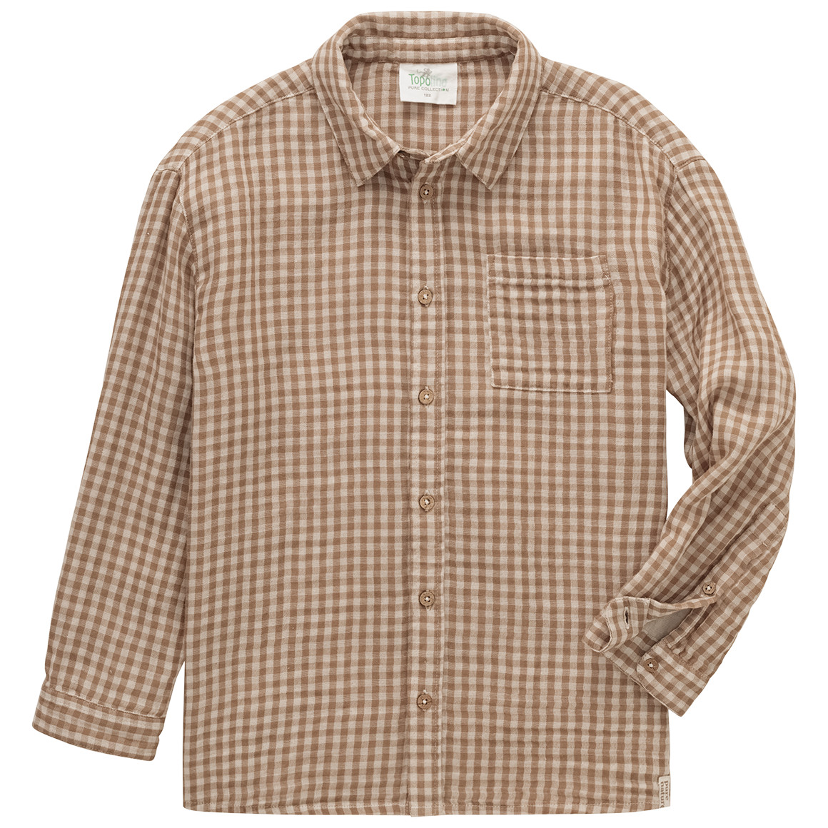 Mousseline jongenshemd van biologisch katoen