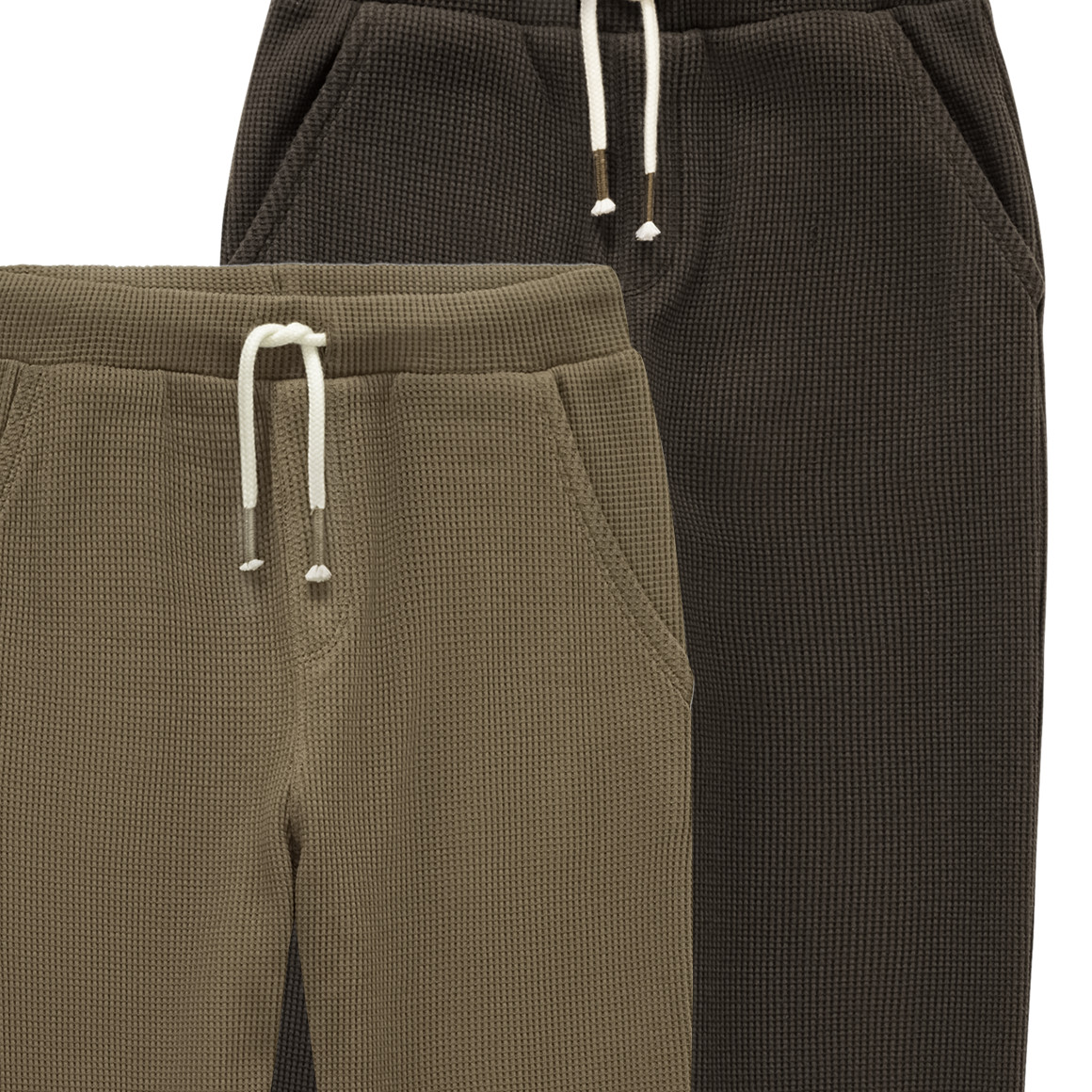 2 jongens joggingbroeken in wafel piqué