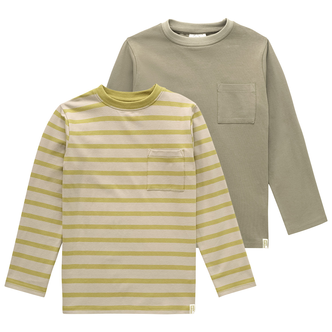 2 jongenshemden met lange mouwen en borstzak