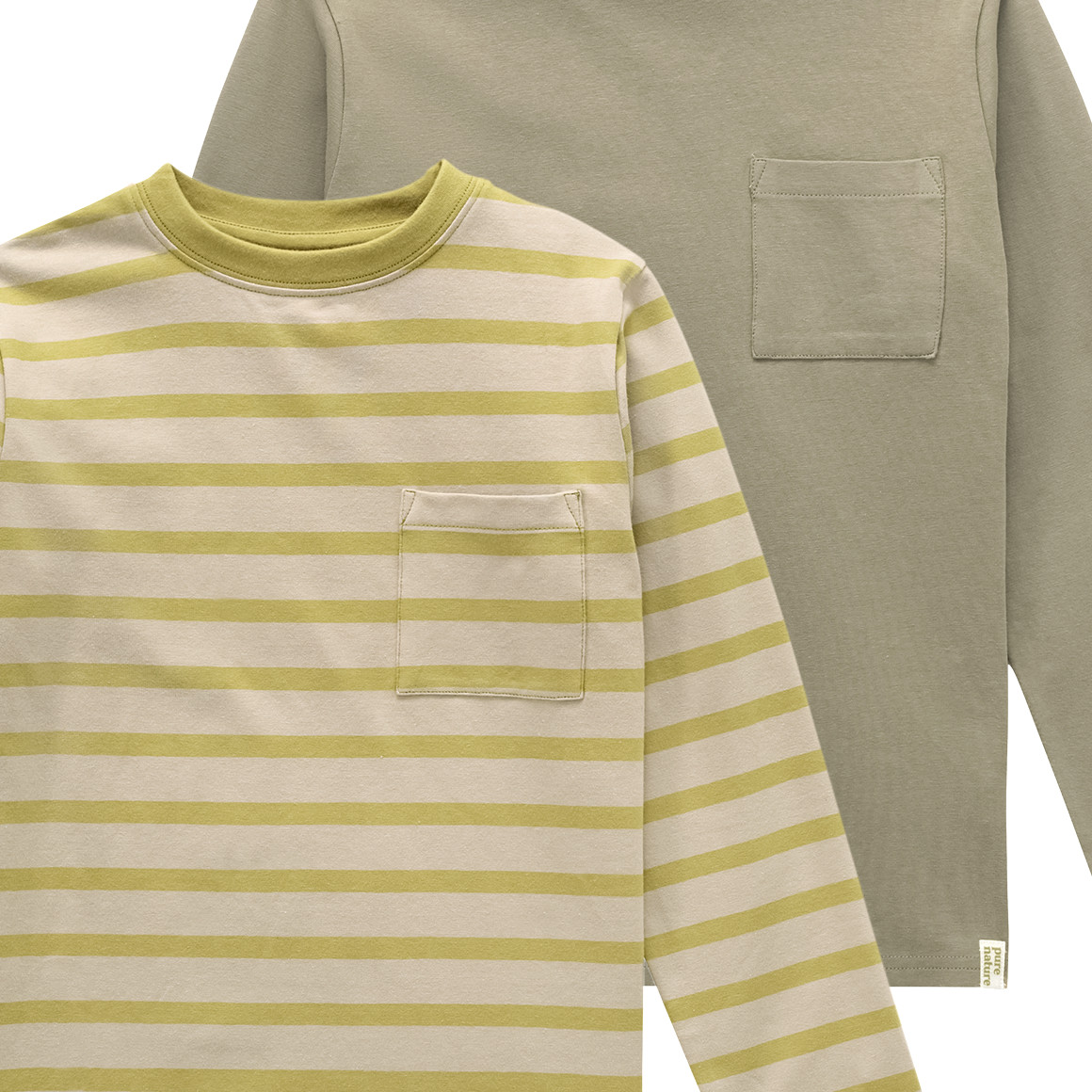 2 jongenshemden met lange mouwen en borstzak