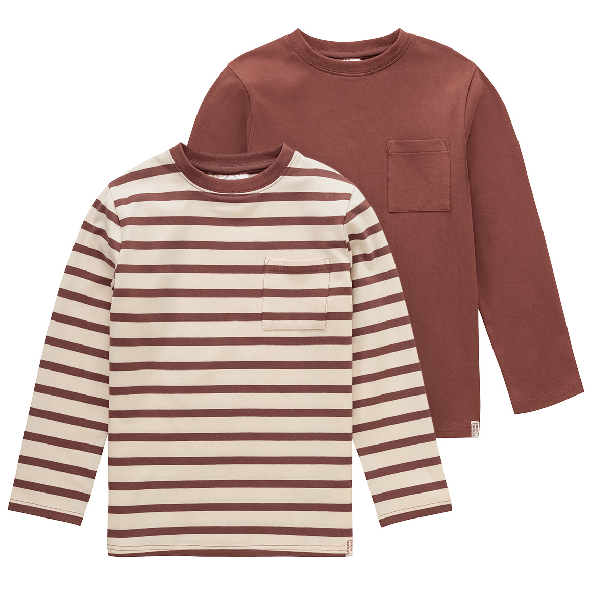 2 jongenshemden met lange mouwen en borstzak