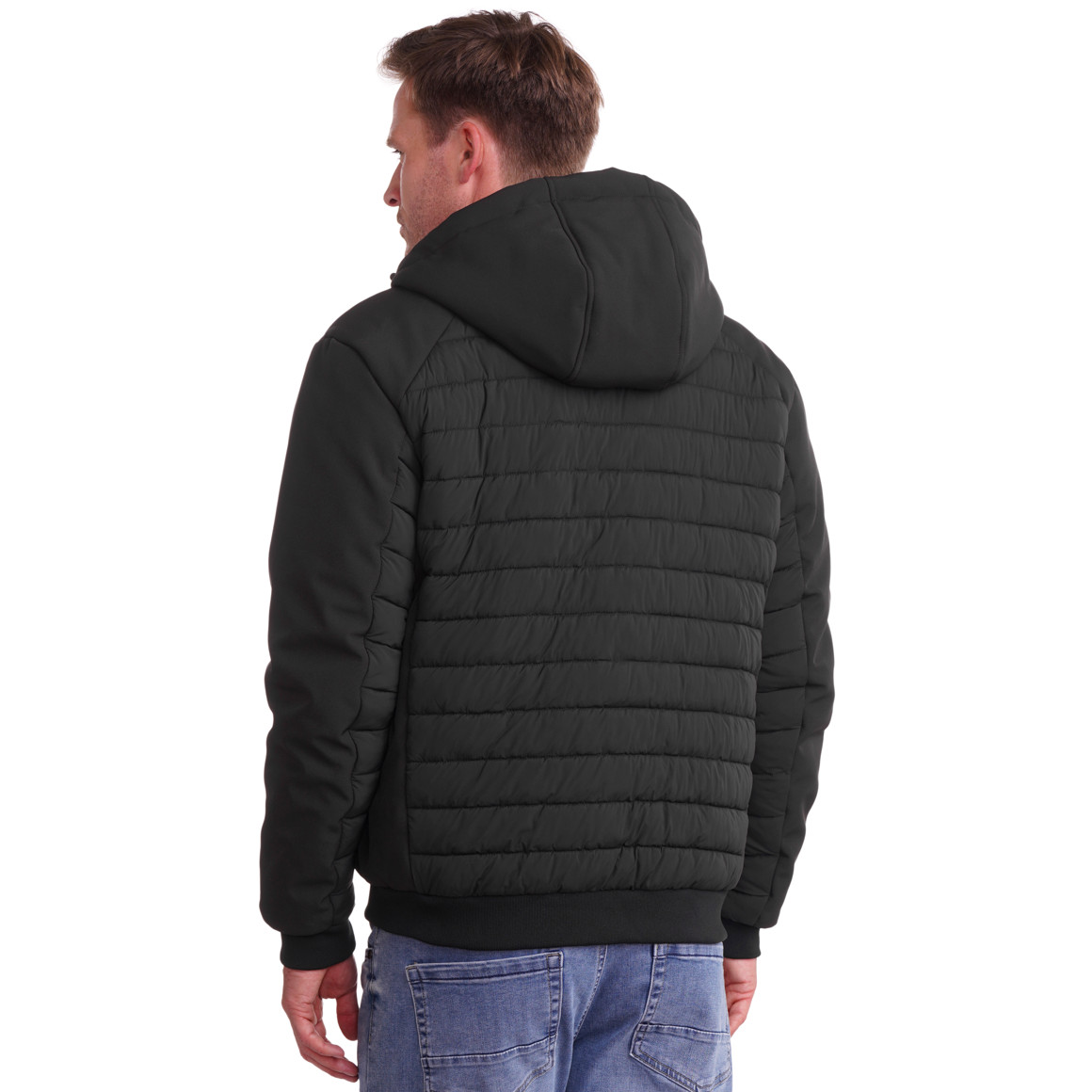 Herren Steppjacke mit Softshell-Ärmeln