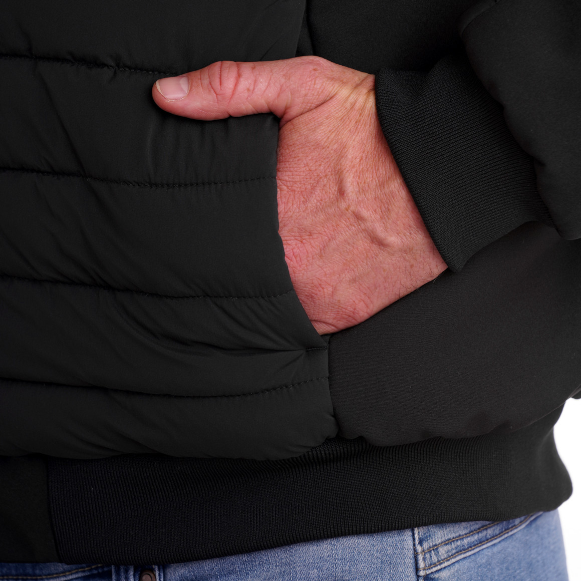 Herren Steppjacke mit Softshell-Ärmeln