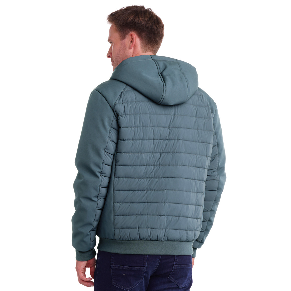 Herren Steppjacke mit Softshell-Ärmeln
