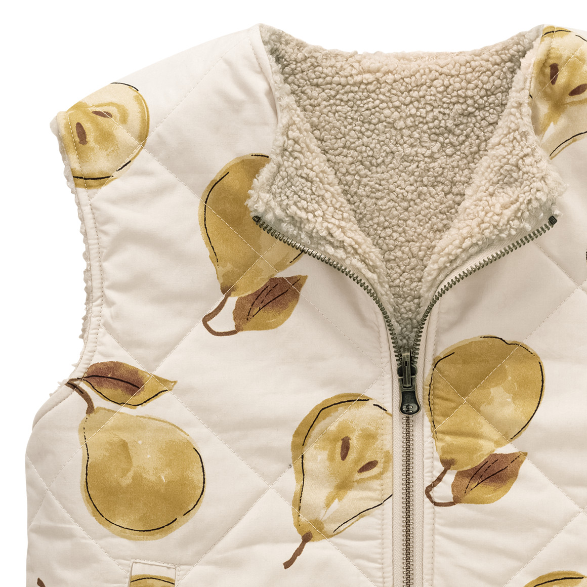 Omkeerbaar jongensgilet met teddybont