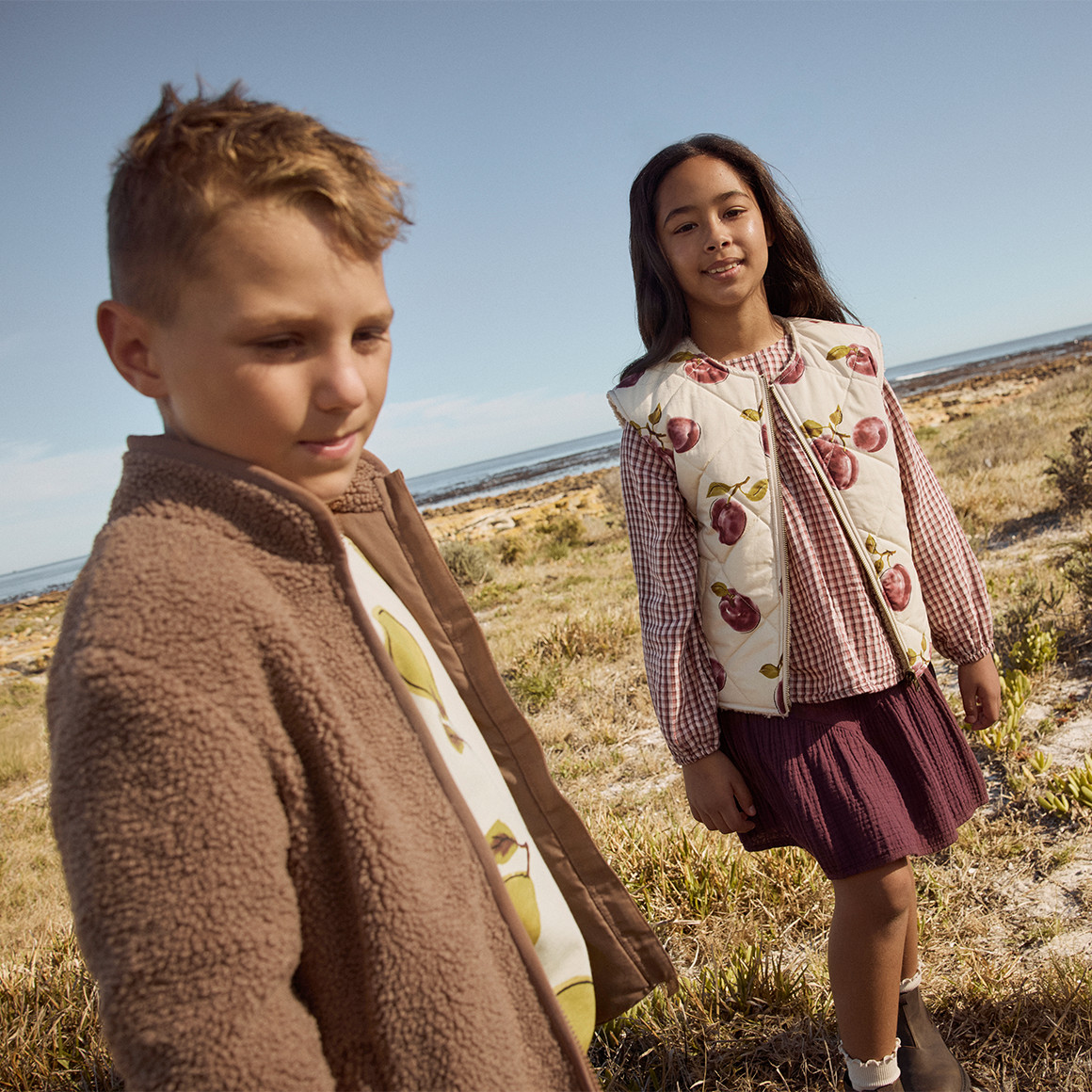 Omkeerbaar meisjesgilet met teddybont