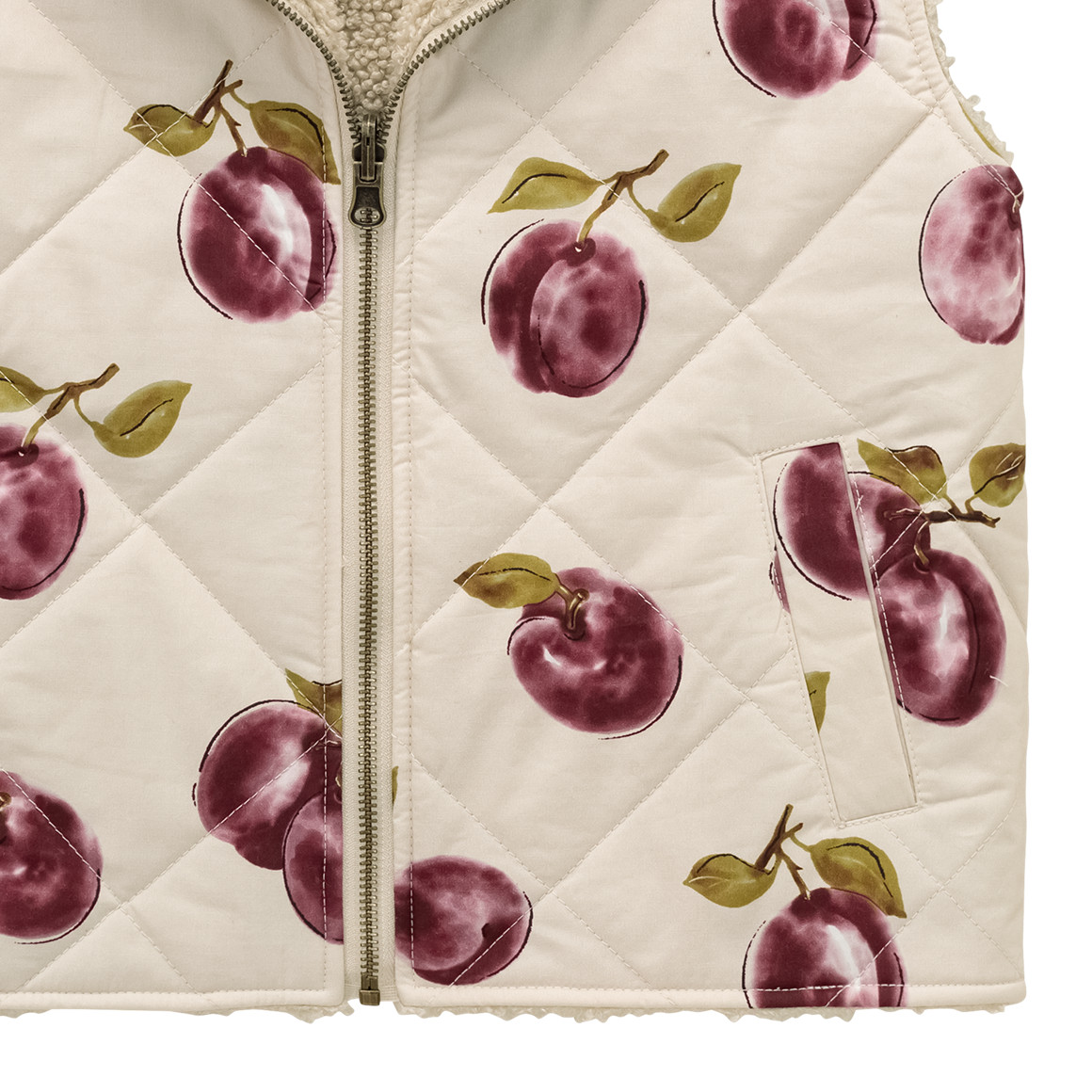 Omkeerbaar meisjesgilet met teddybont