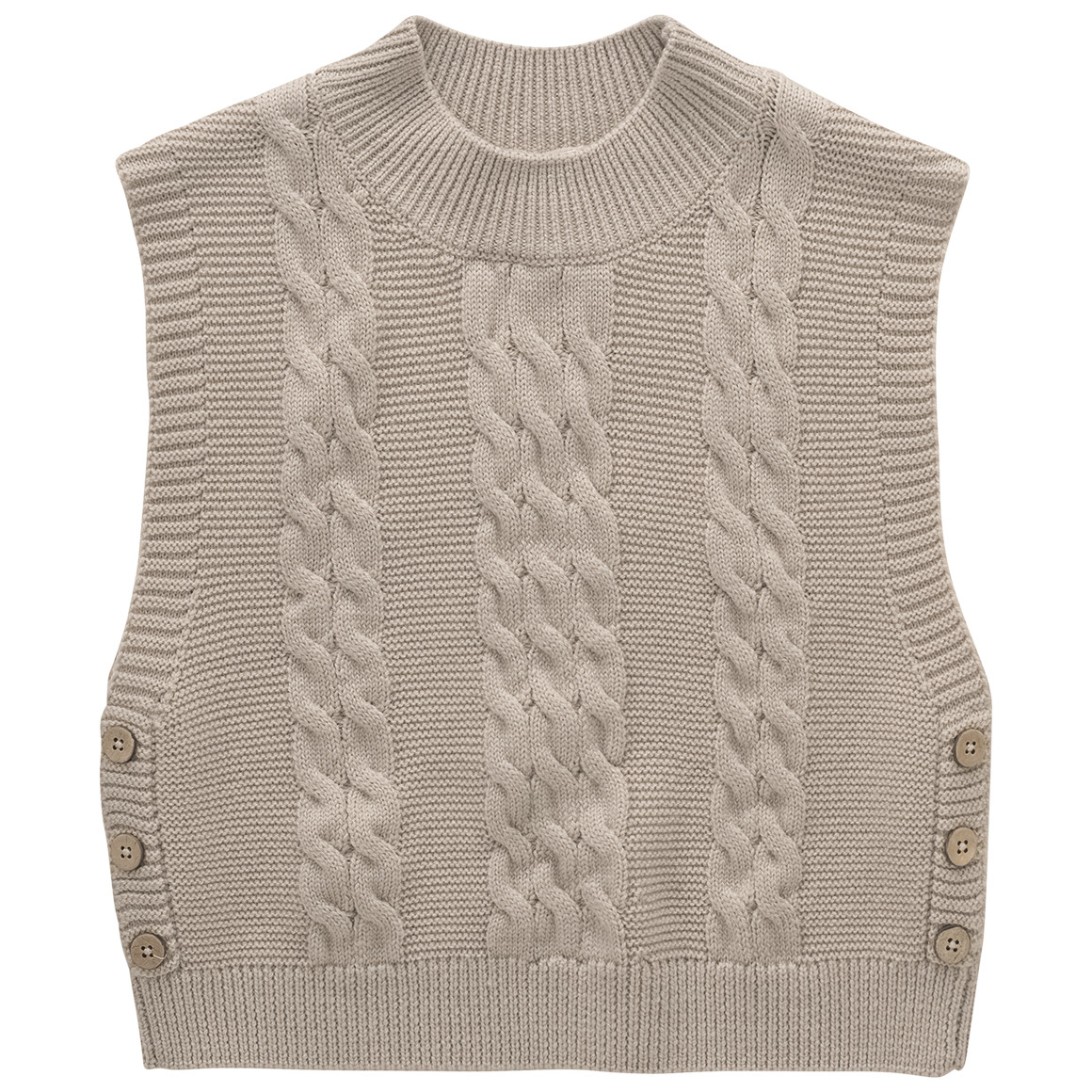 Wollen gebreide meisjestrui met kabelpatroon