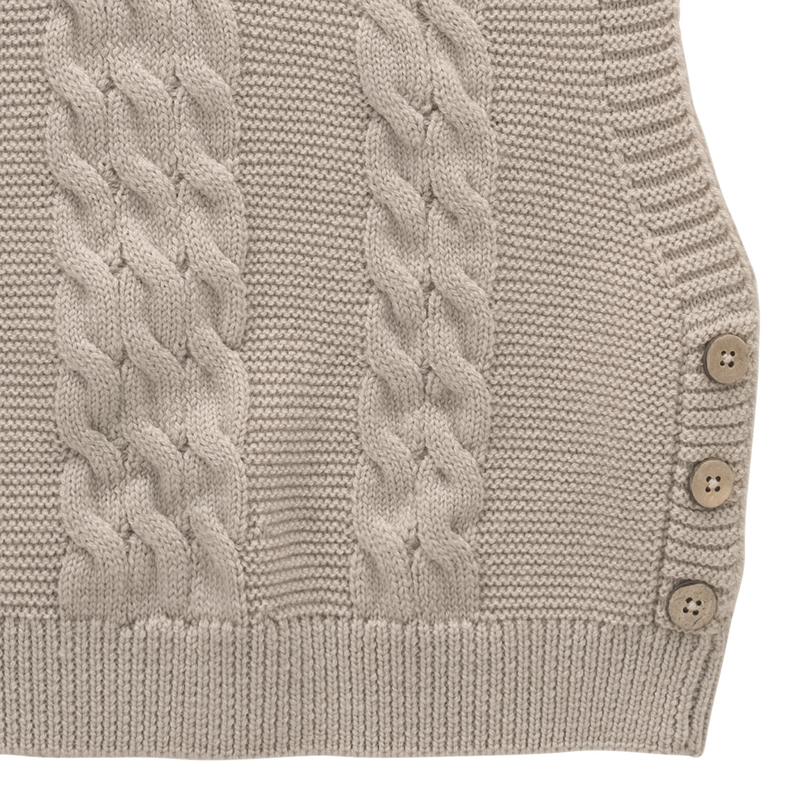 Wollen gebreide meisjestrui met kabelpatroon
