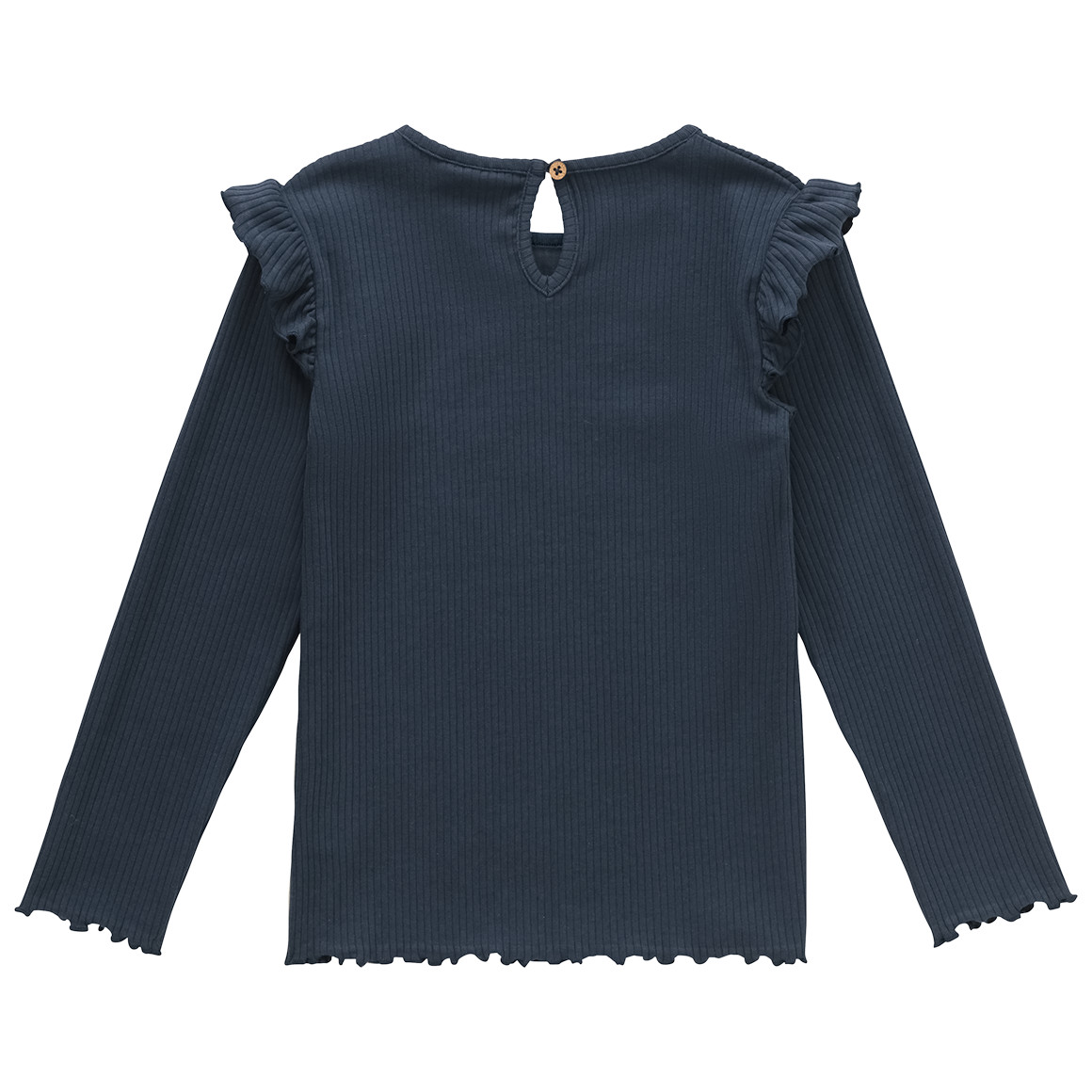 Mädchen Langarmshirt mit Ripp-Struktur