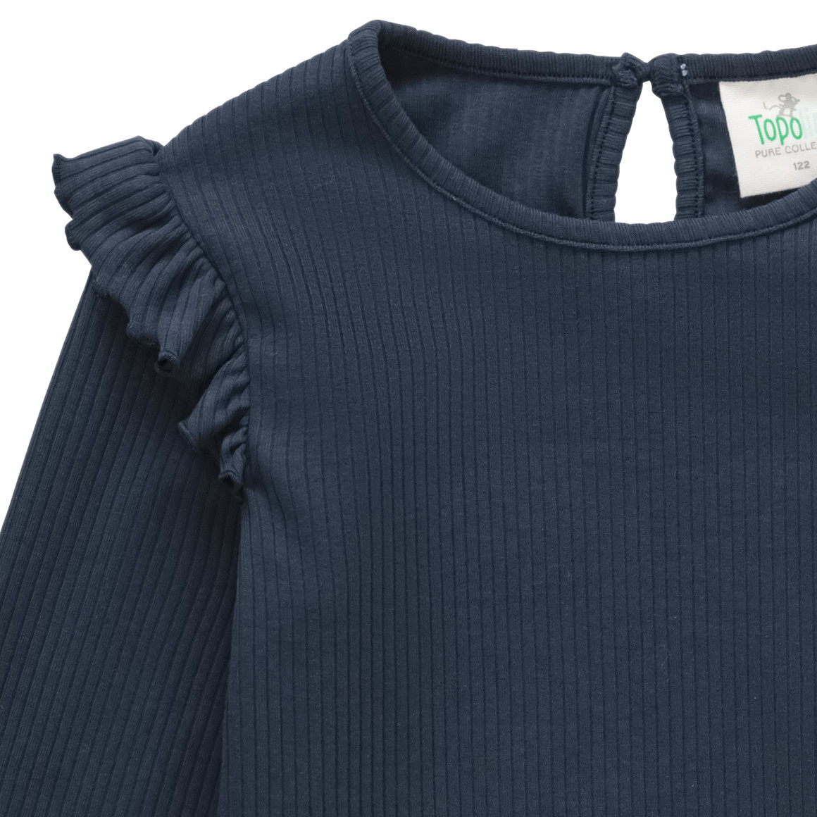 Mädchen Langarmshirt mit Ripp-Struktur