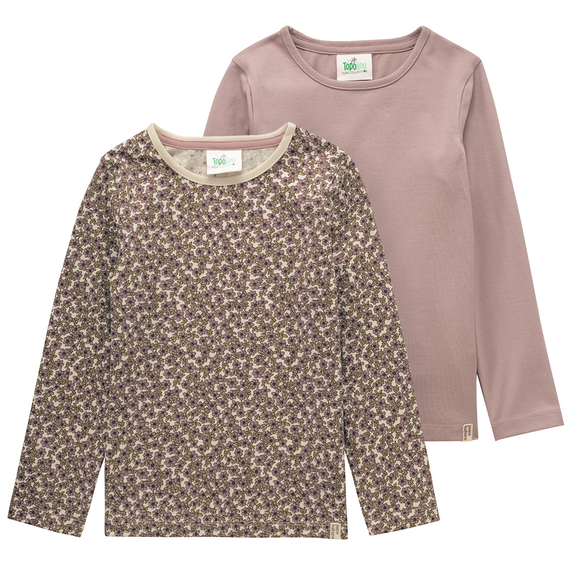 2 Mädchen Langarmshirts mit Bio-Baumwolle