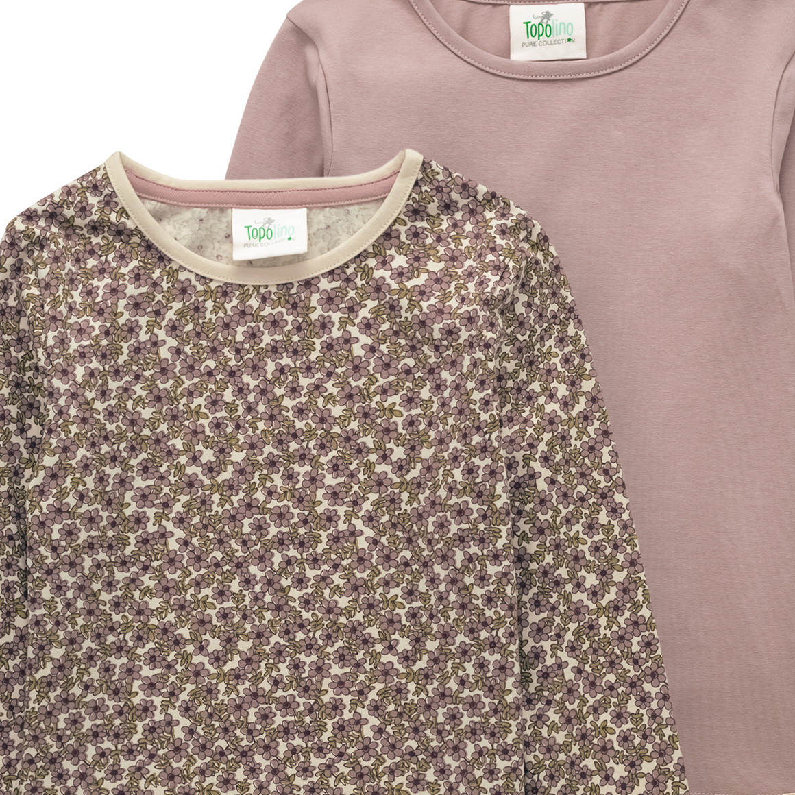 2 Mädchen Langarmshirts mit Bio-Baumwolle