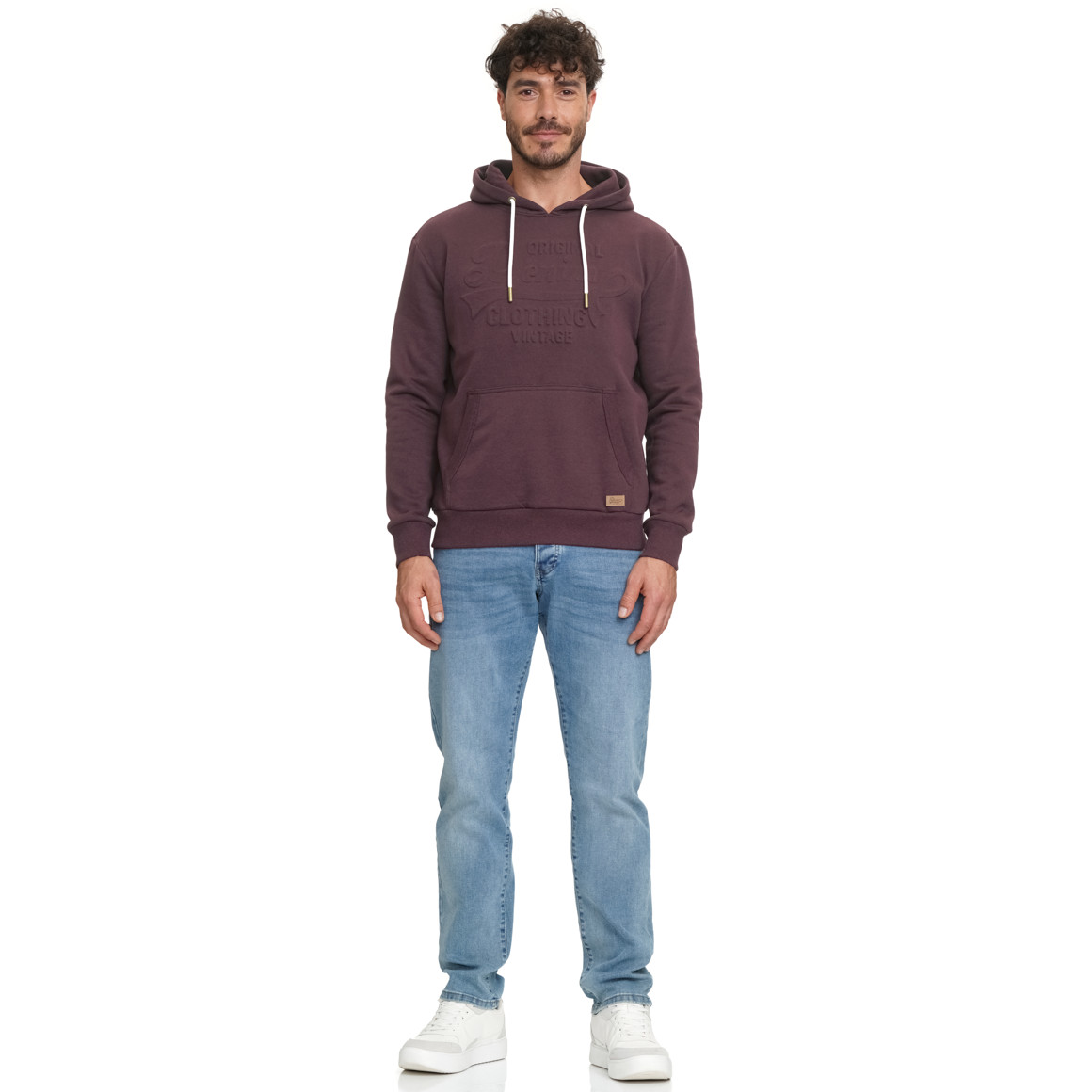 Herren Hoodie mit geprägtem Schriftzug