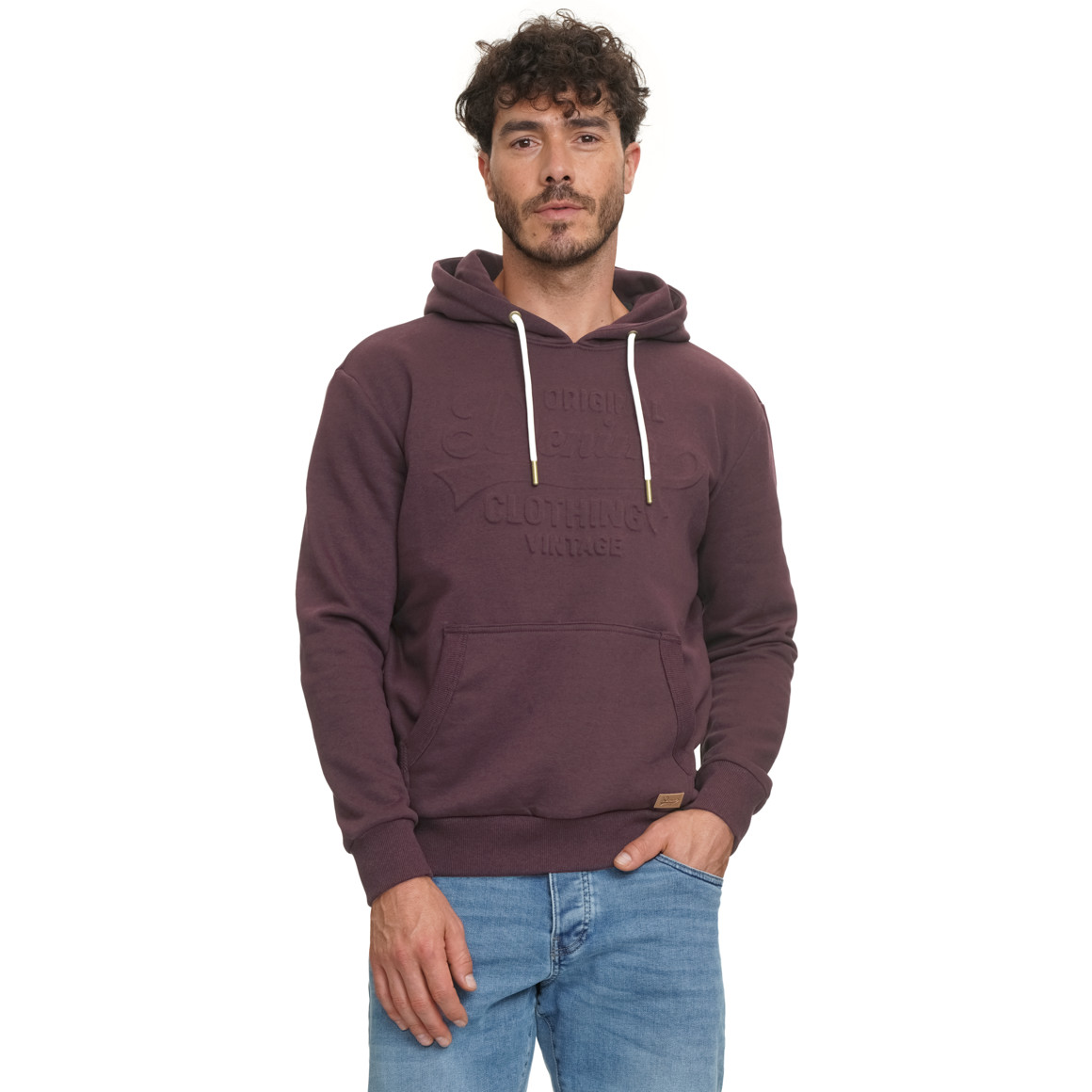 Herren Hoodie mit geprägtem Schriftzug