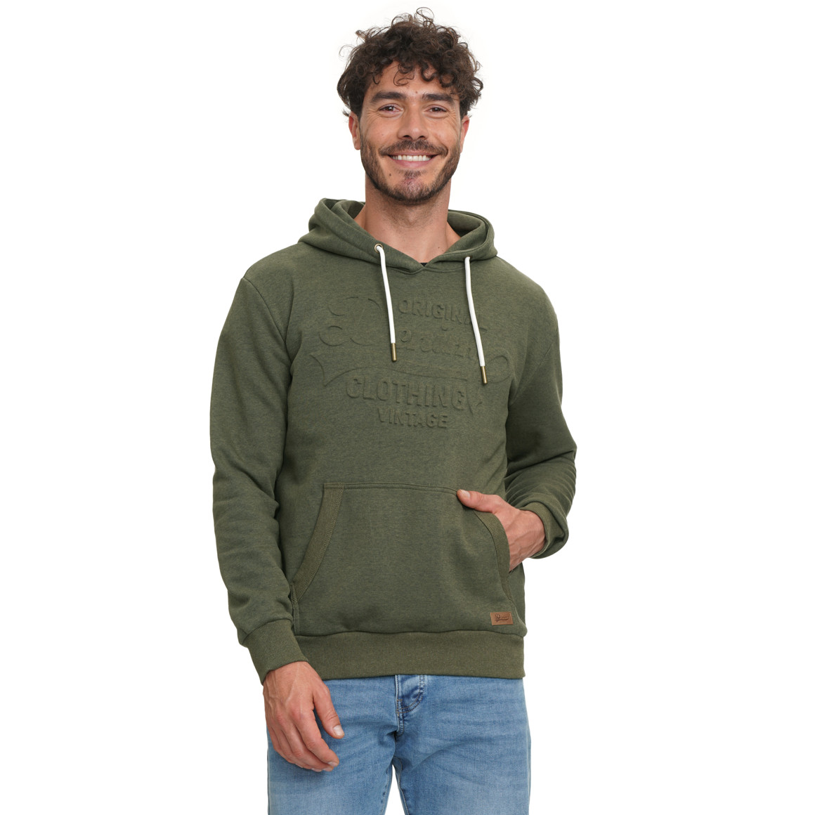 Herren Hoodie mit geprägtem Schriftzug